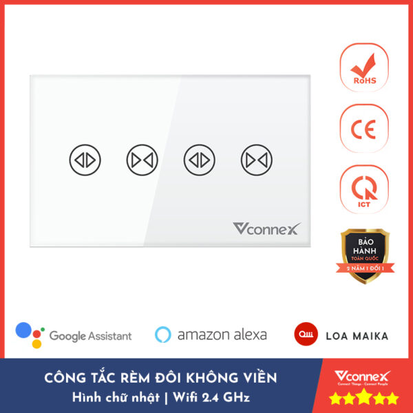 Công tắc rèm đôi không viền